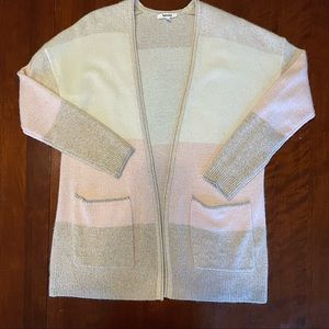 Cashmere Splendid Striped Cardigan, Size XS